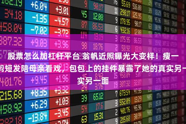 股票怎么加杠杆平台 翁帆近照曝光大变样!瘦一圈剪短发陪母亲看戏,包包上的挂件暴露了她的真实另一面